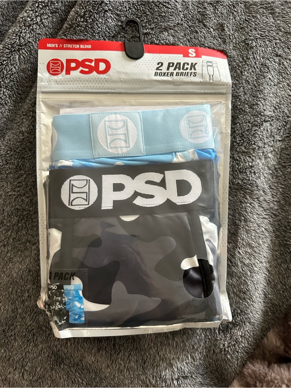 PSD Men’s 2-Pack Boxer Briefs — Black Camo & Light Blue